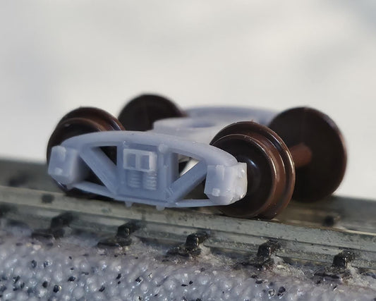 1-pair N scale L-section Andrews Freight Car Trucks w/o couplers and w/ plastic wheels