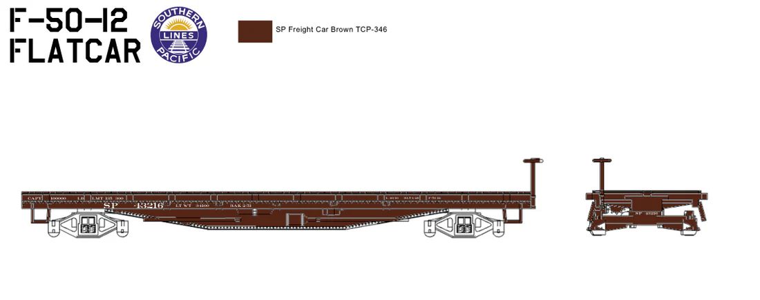 N Scale Southern Pacific F-50-x Flat Car Decals