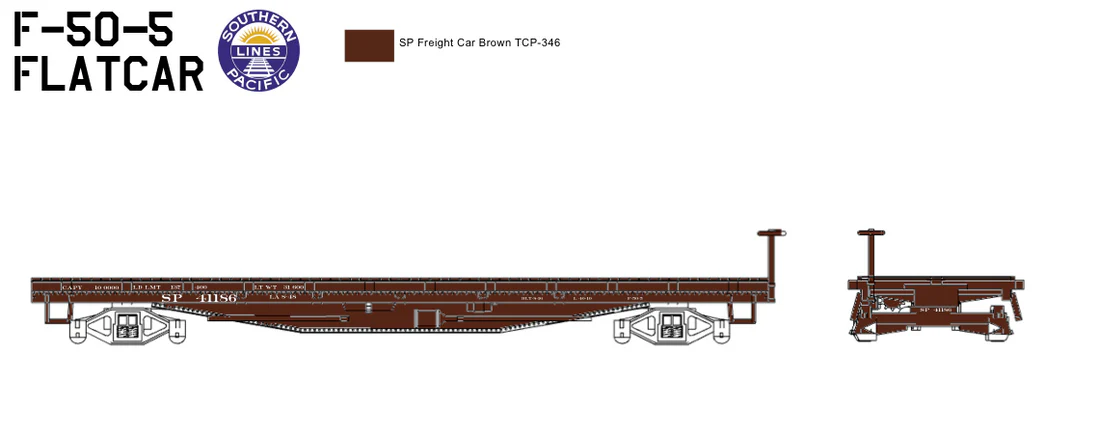 N Scale Southern Pacific F-50-x Flat Car Decals