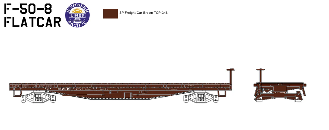 N Scale Southern Pacific F-50-x Flat Car Decals